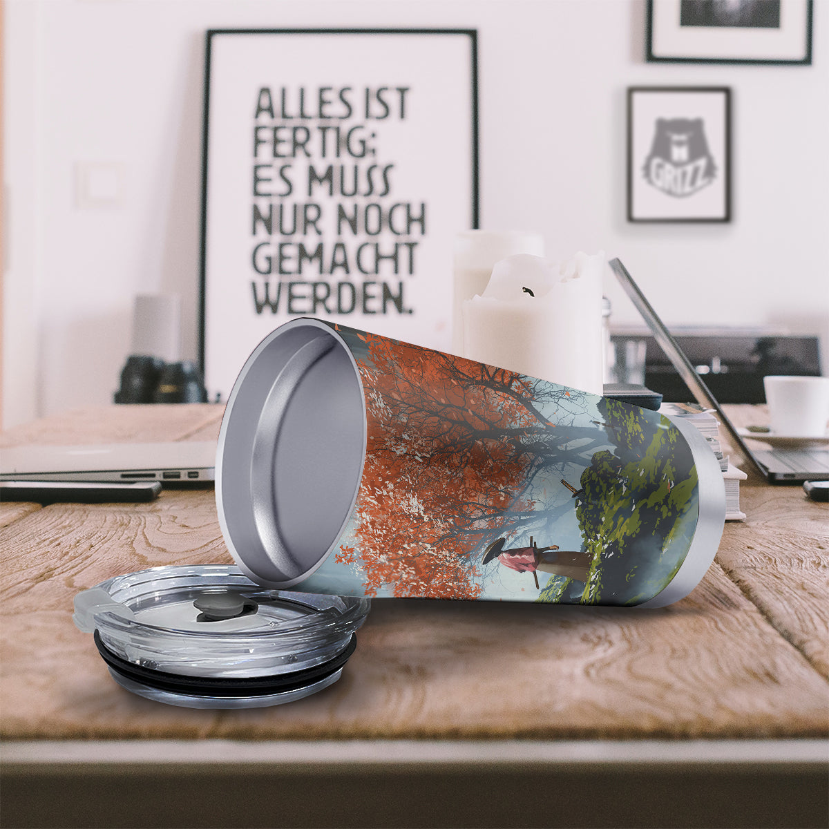 Samurai Fantasy Print Tumbler-grizzshop