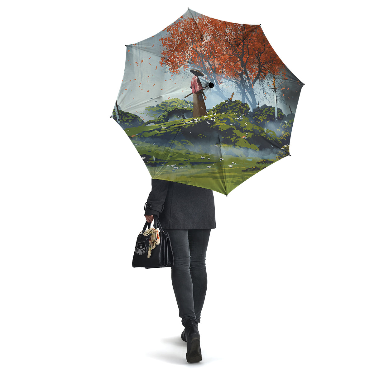 Samurai Fantasy Print Umbrella-grizzshop