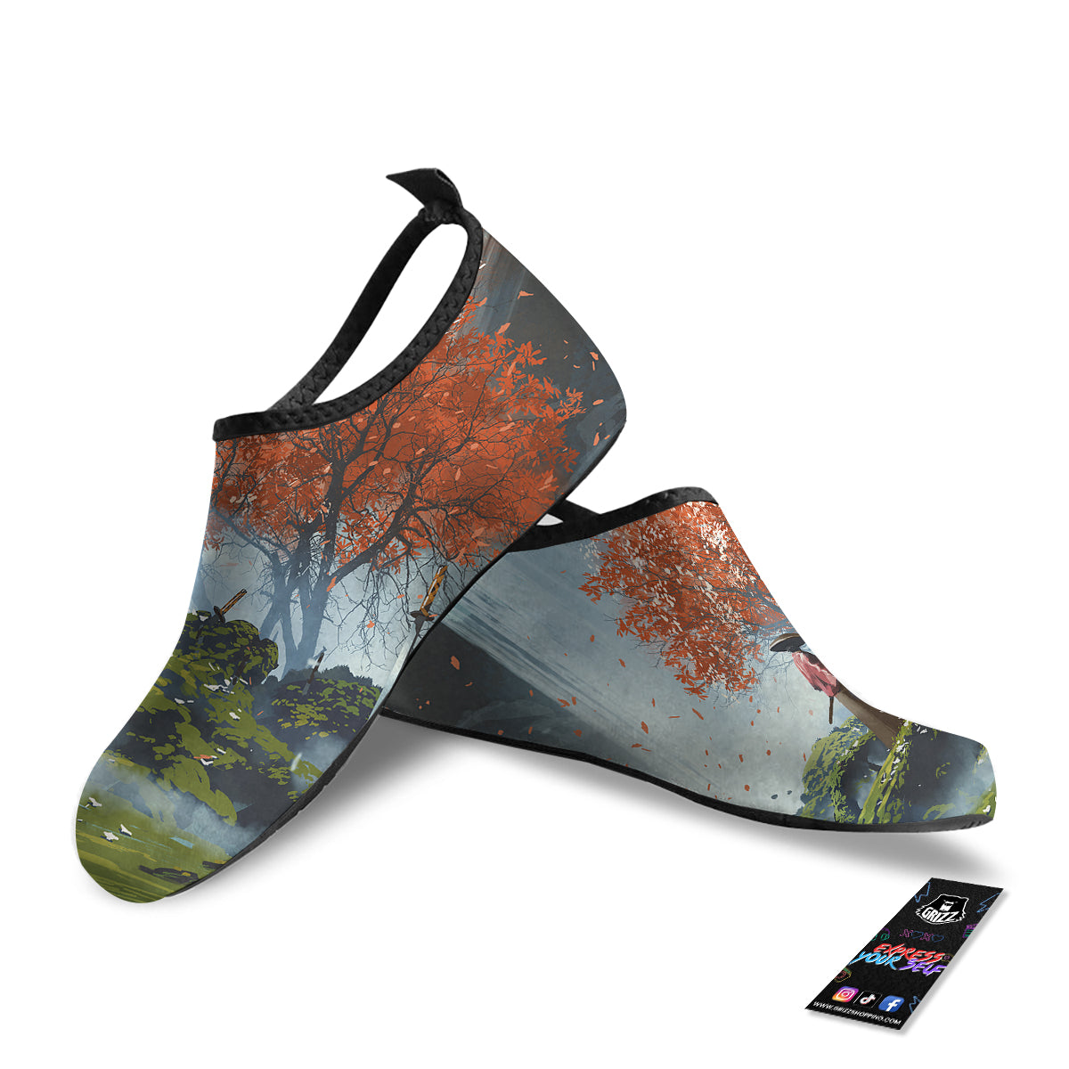 Samurai Fantasy Print Water Shoes-grizzshop