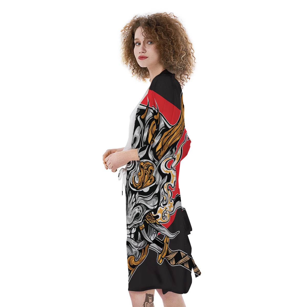 Samurai Ghost Japanese Print Kimono-grizzshop