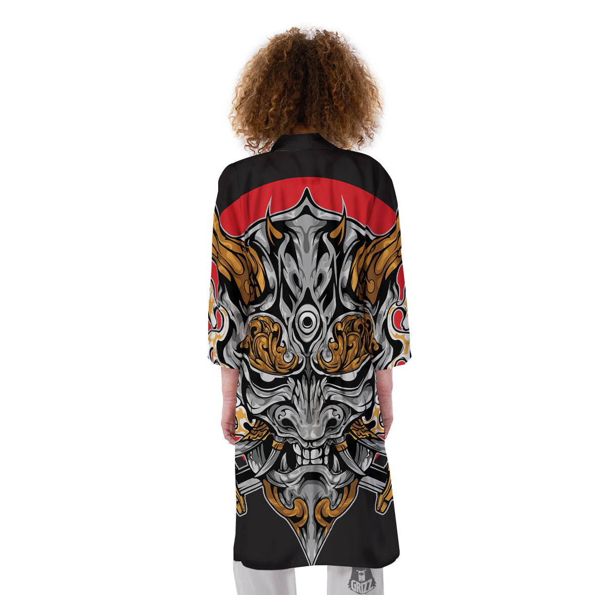 Samurai Ghost Japanese Print Kimono-grizzshop