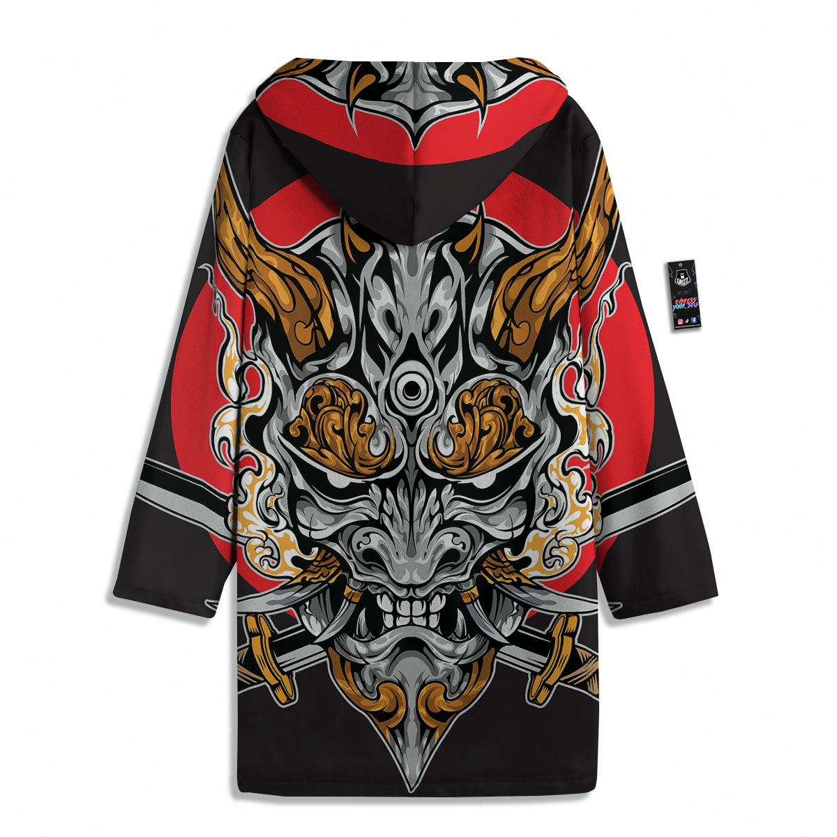 Samurai Ghost Japanese Print Men's Windbreaker Jacket-grizzshop
