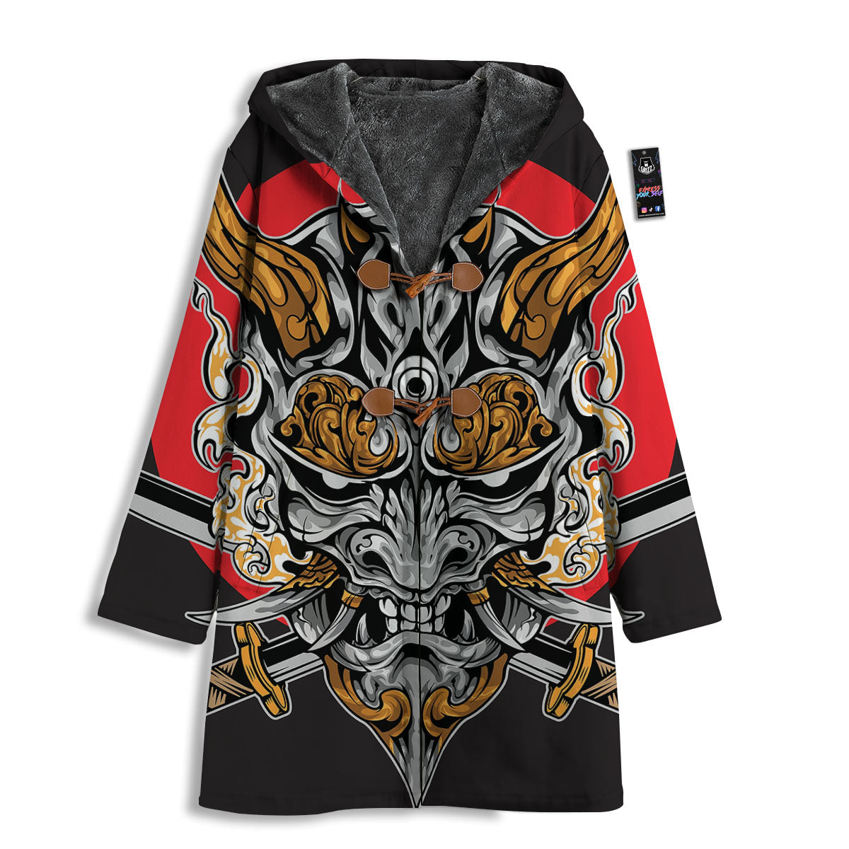 Samurai Ghost Japanese Print Men's Windbreaker Jacket-grizzshop