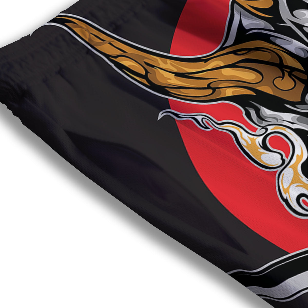 Samurai Ghost Japanese Print Mesh Shorts