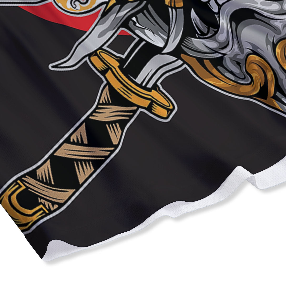 Samurai Ghost Japanese Print Mesh Shorts
