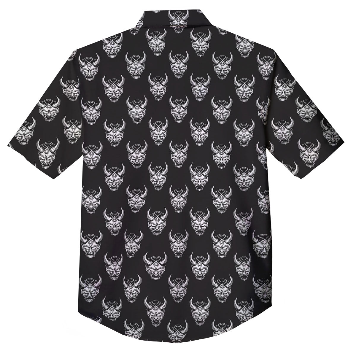 Samurai Ghost Mask Print Pattern Button Up Shirt-grizzshop