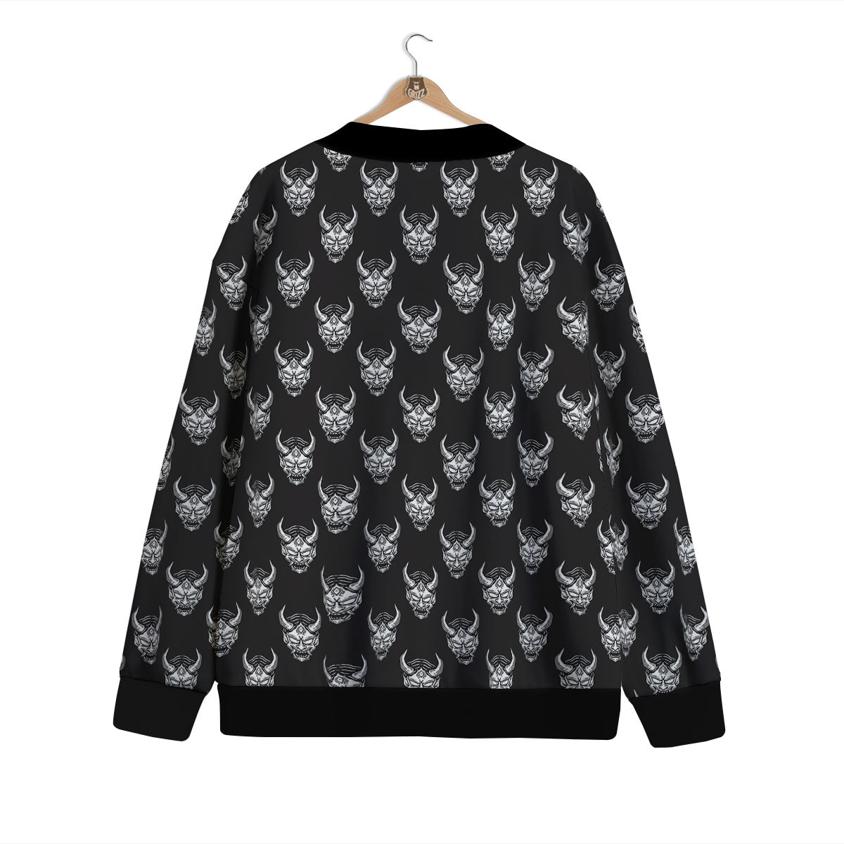 Samurai Ghost Mask Print Pattern Cardigan-grizzshop