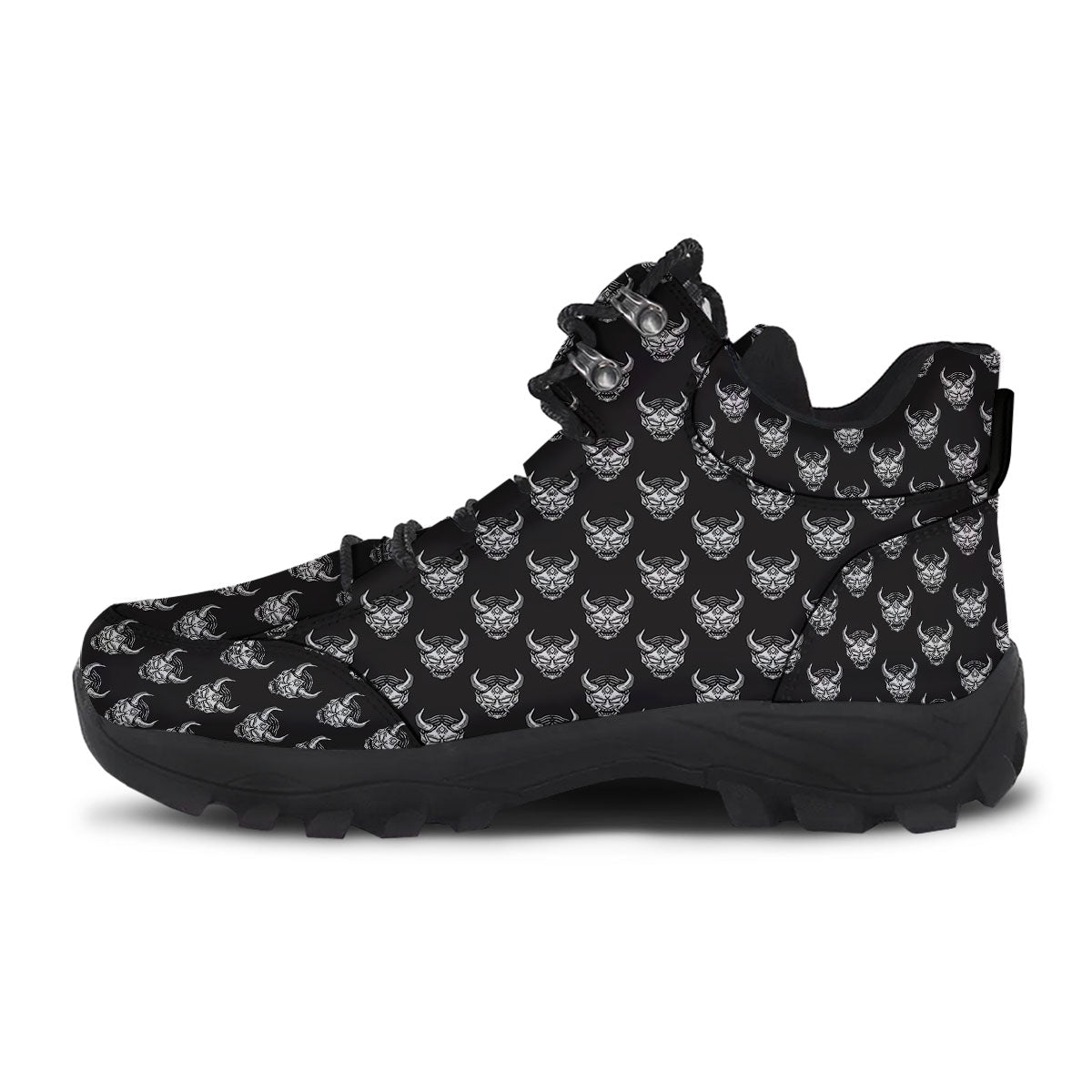 Samurai Ghost Mask Print Pattern Hiking Shoes-grizzshop