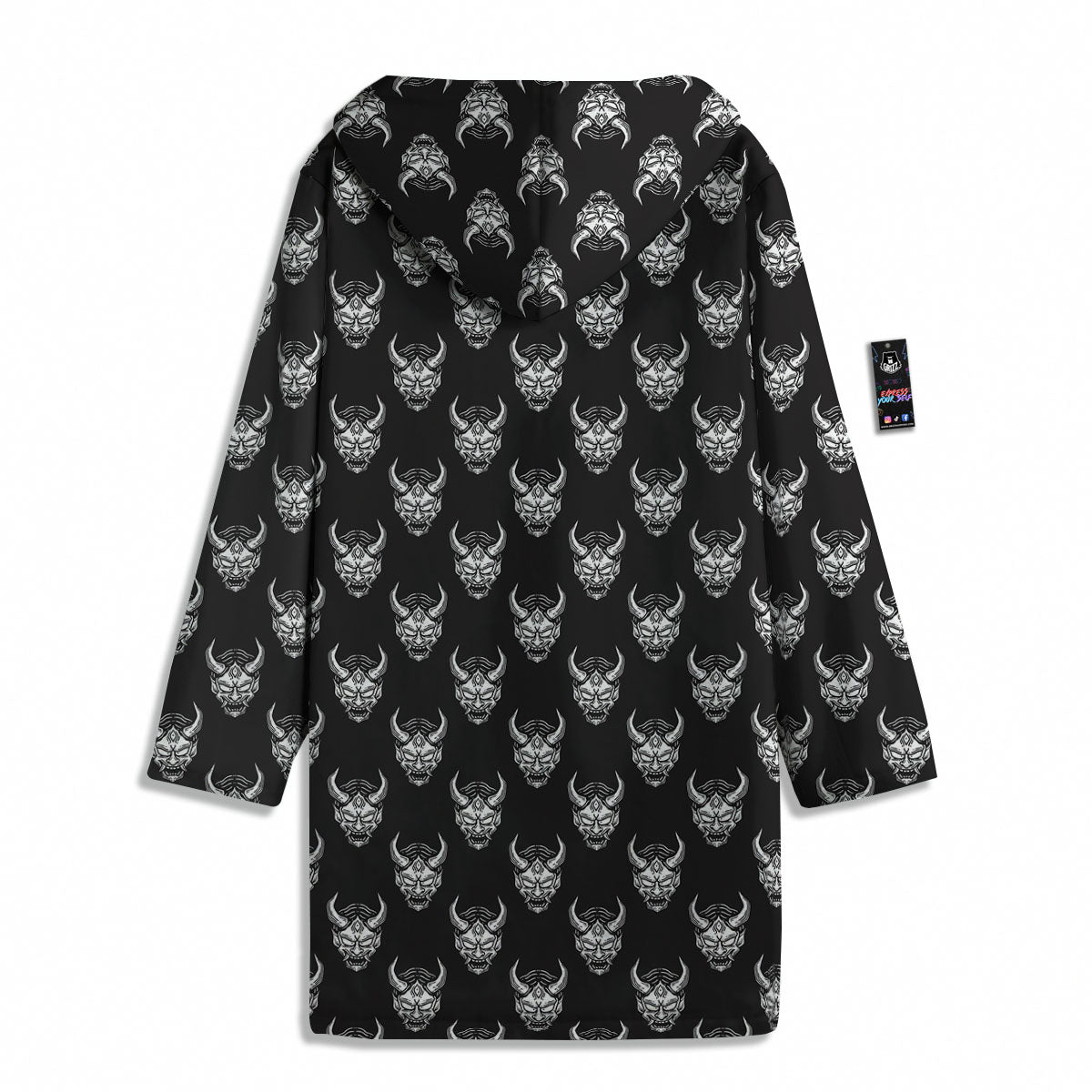 Samurai Ghost Mask Print Pattern Men's Windbreaker Jacket-grizzshop