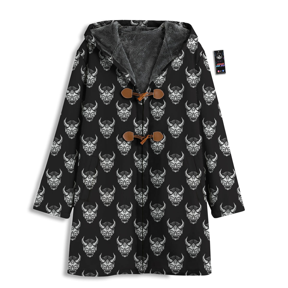Samurai Ghost Mask Print Pattern Men's Windbreaker Jacket-grizzshop