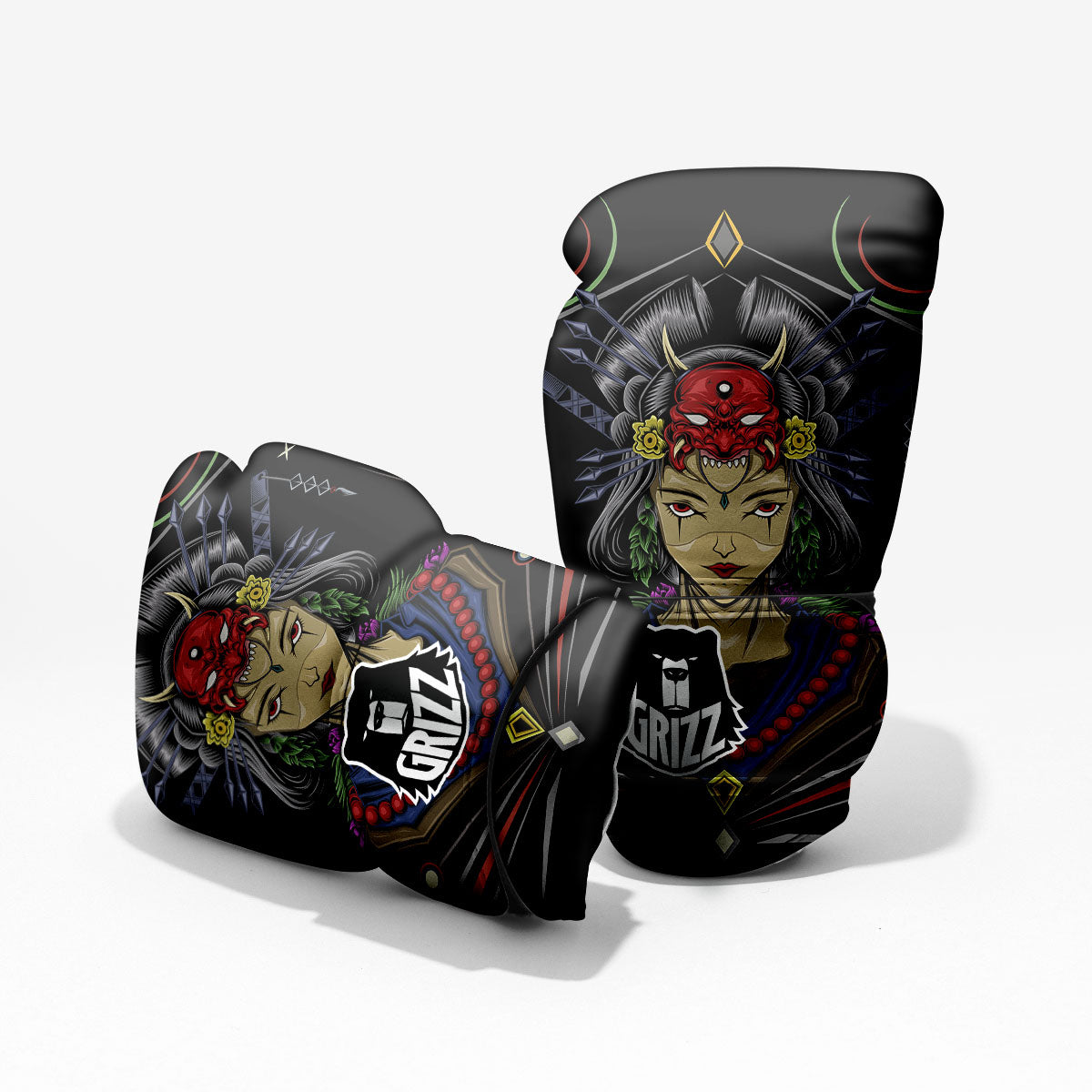 Samurai Girl Japanese Print Pro Boxing Glove