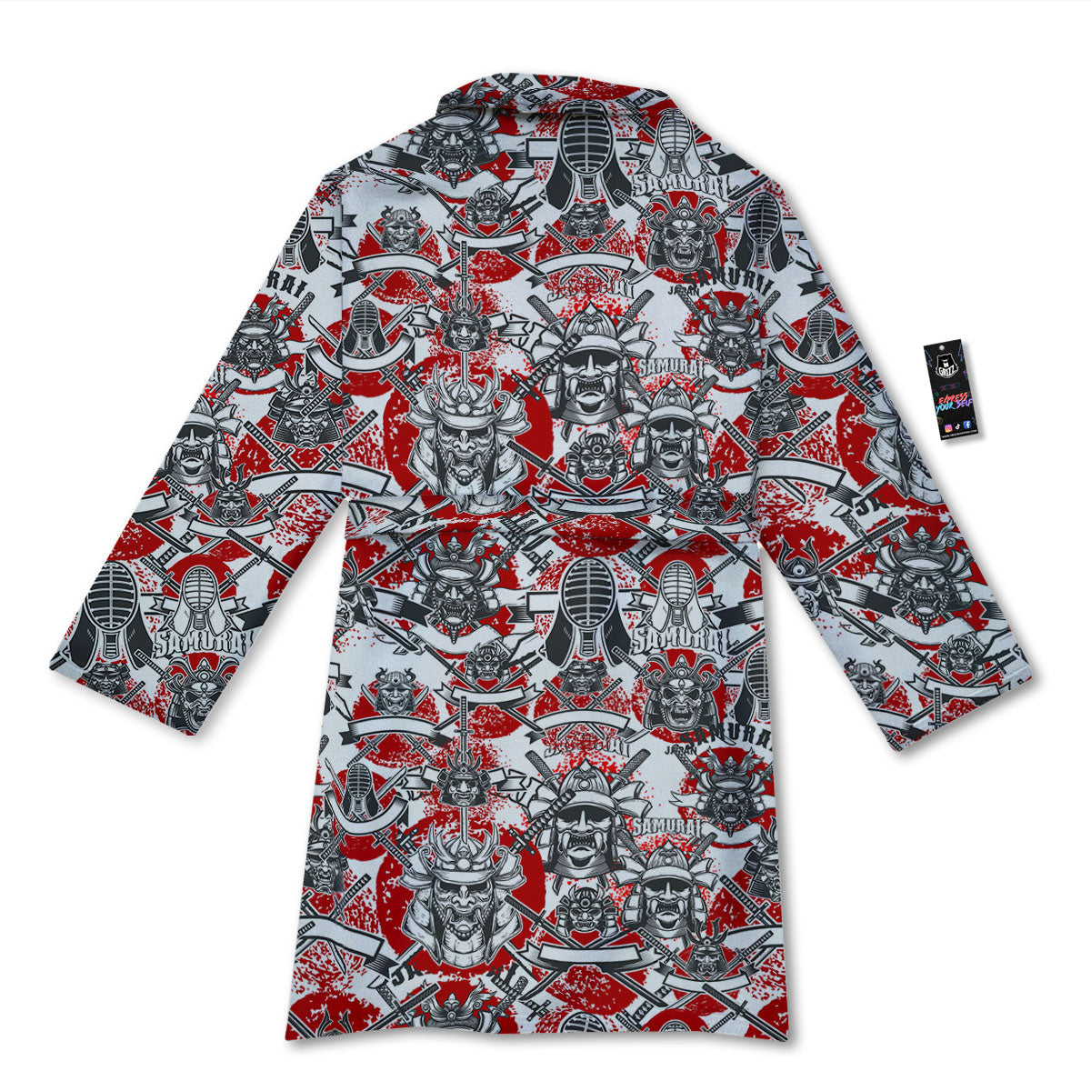 Samurai Japanese Print Pattern Bathrobe-grizzshop
