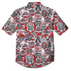 Samurai Japanese Print Pattern Button Up Shirt-grizzshop