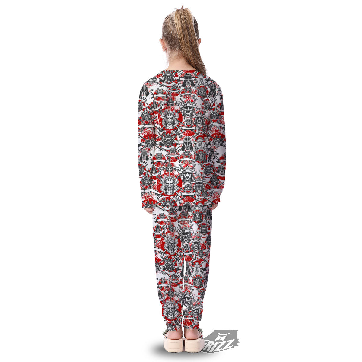 Samurai Japanese Print Pattern Kid's Pajamas-grizzshop