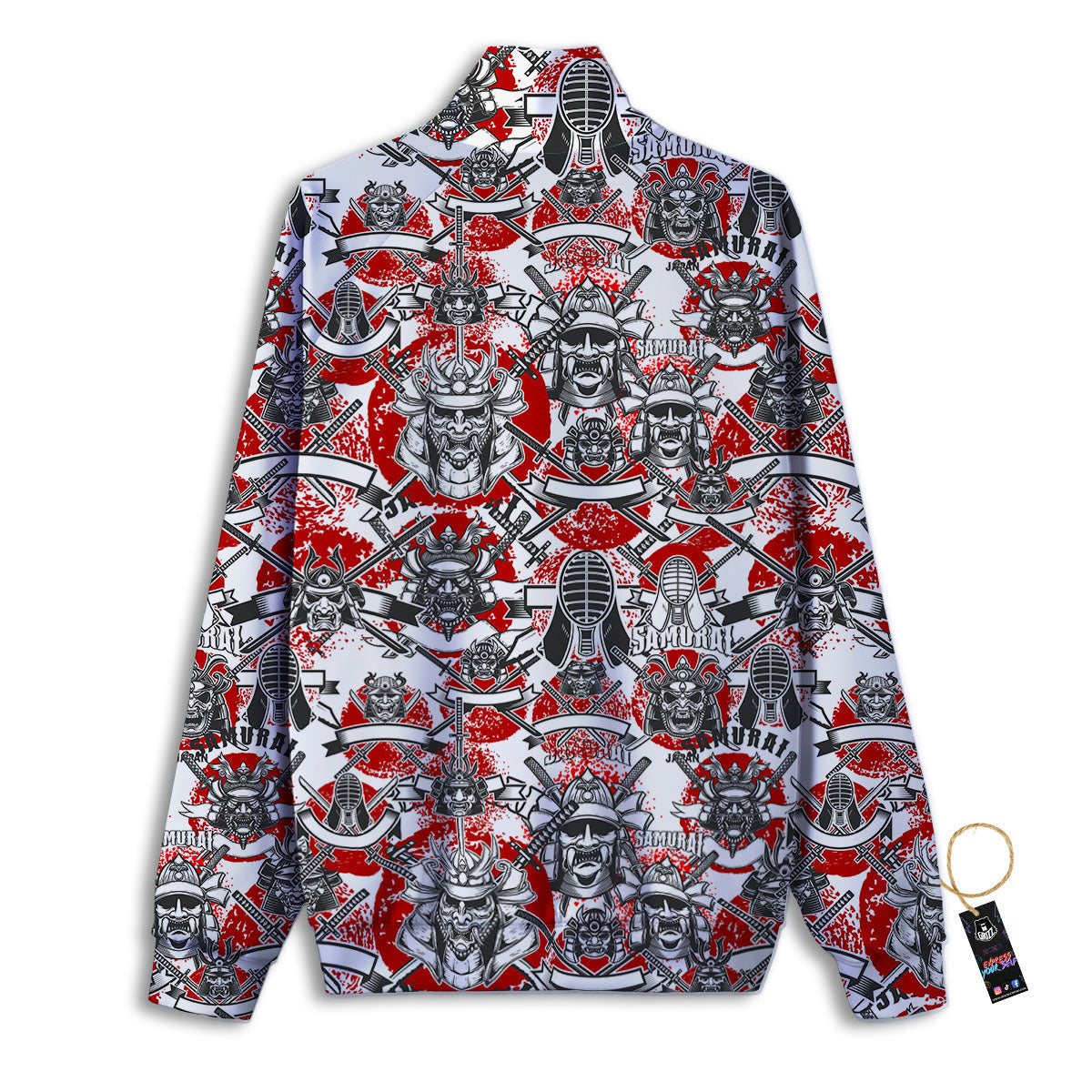 Samurai Japanese Print Pattern Track Jacket-grizzshop