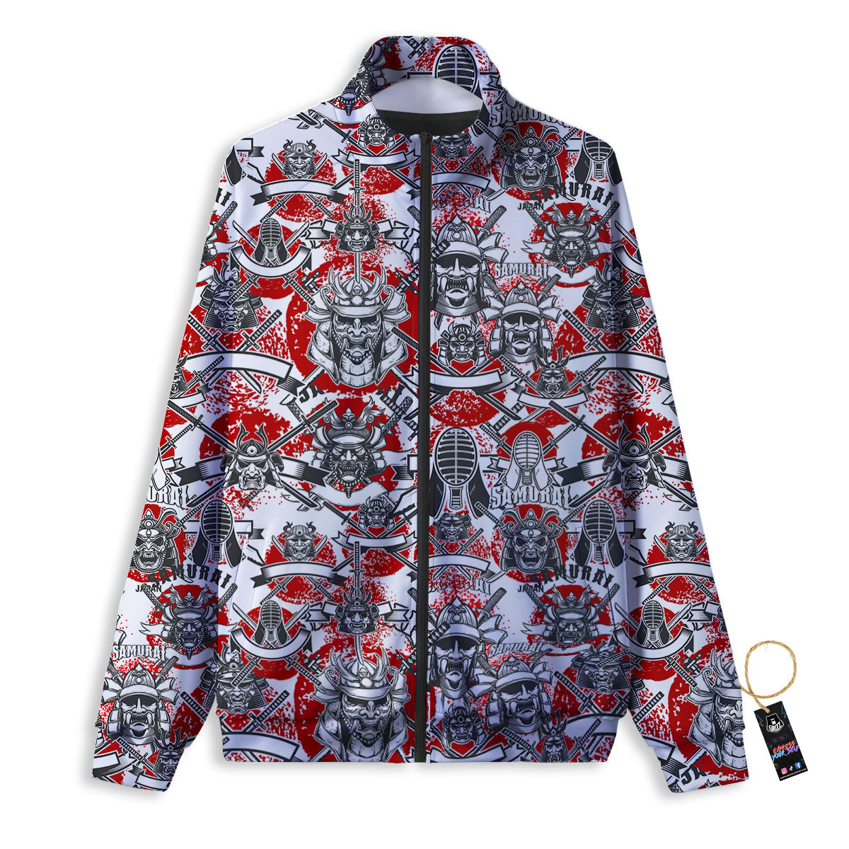 Samurai Japanese Print Pattern Track Jacket-grizzshop