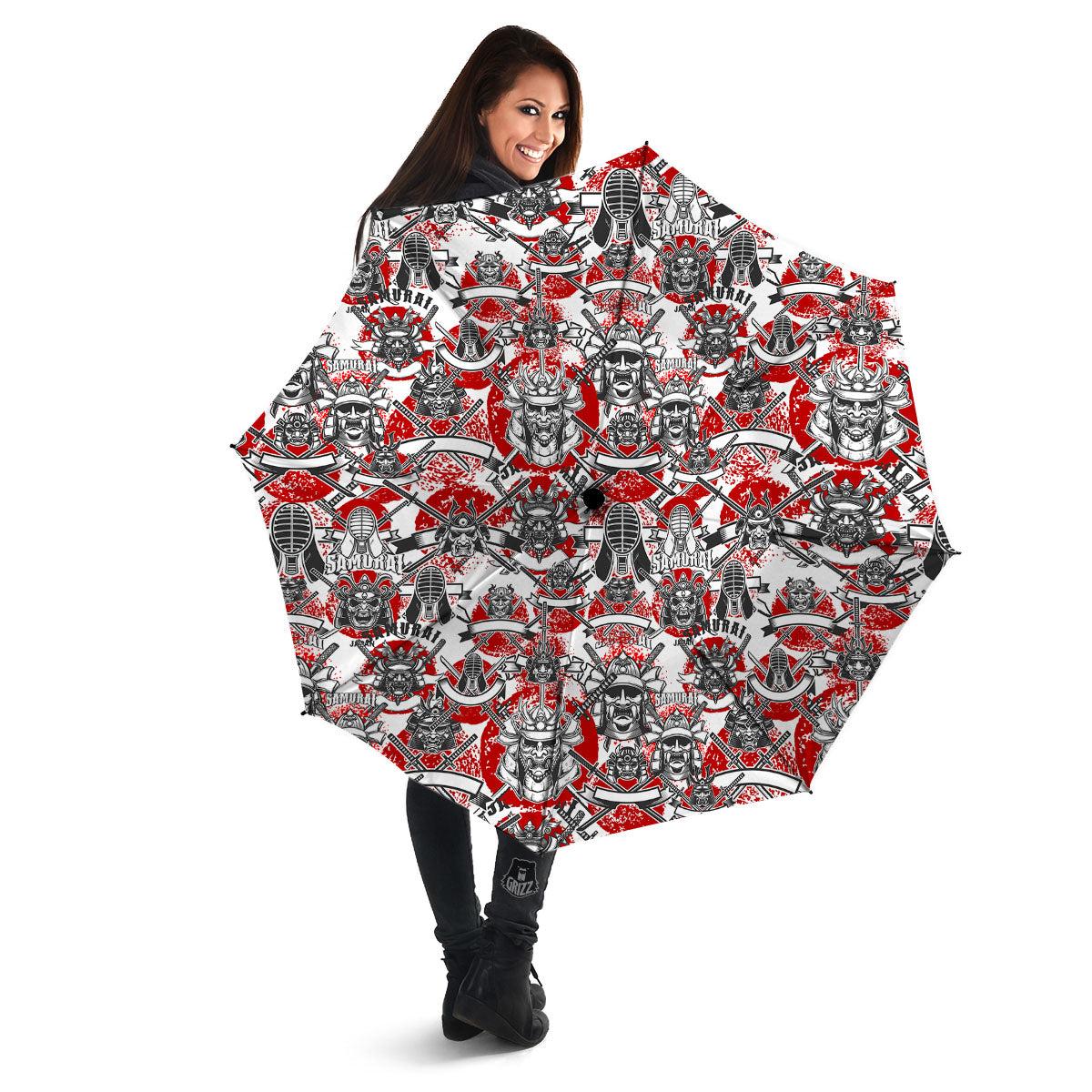 Samurai Japanese Print Pattern Umbrella-grizzshop