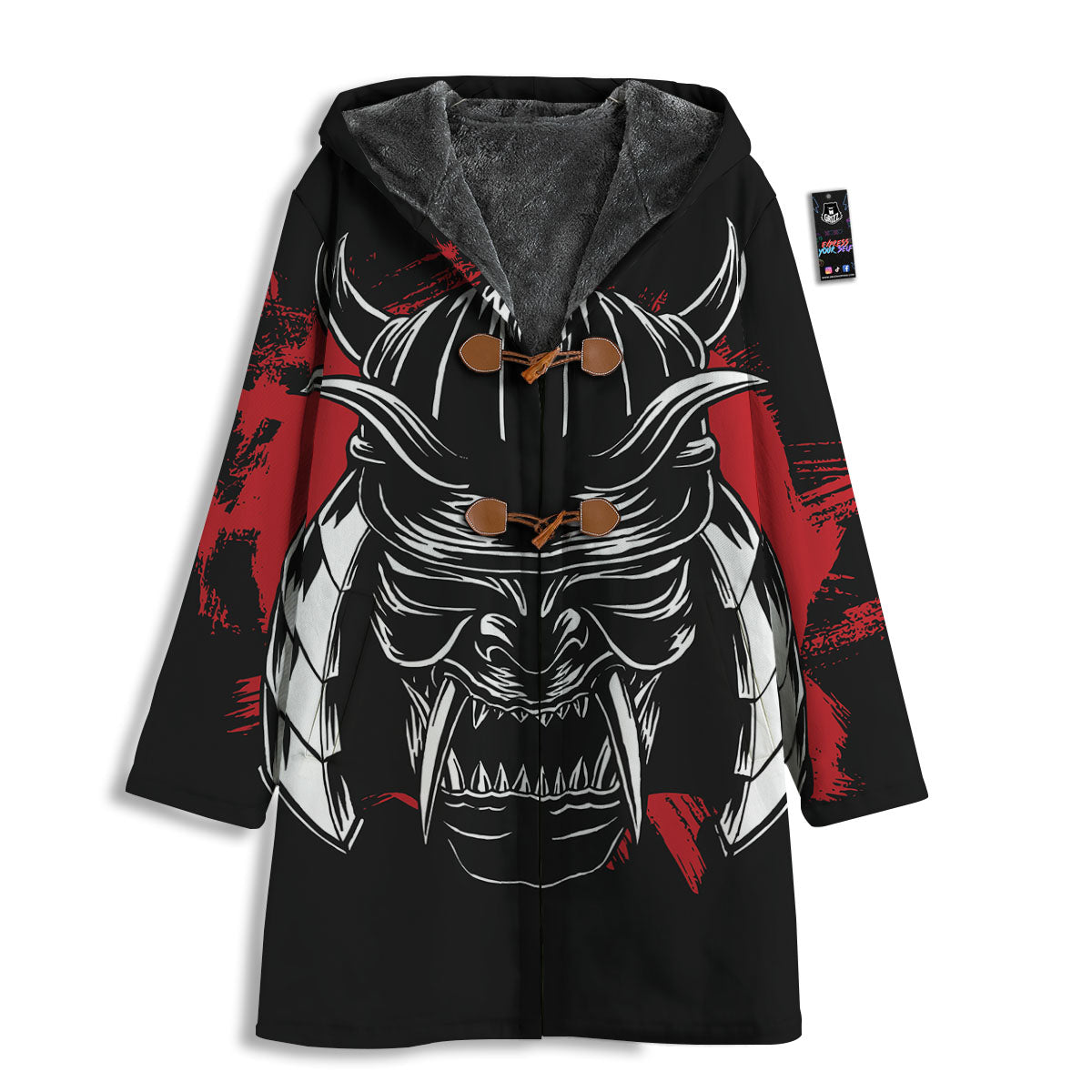 Samurai Mask Old Japanese Print Men's Windbreaker Jacket-grizzshop