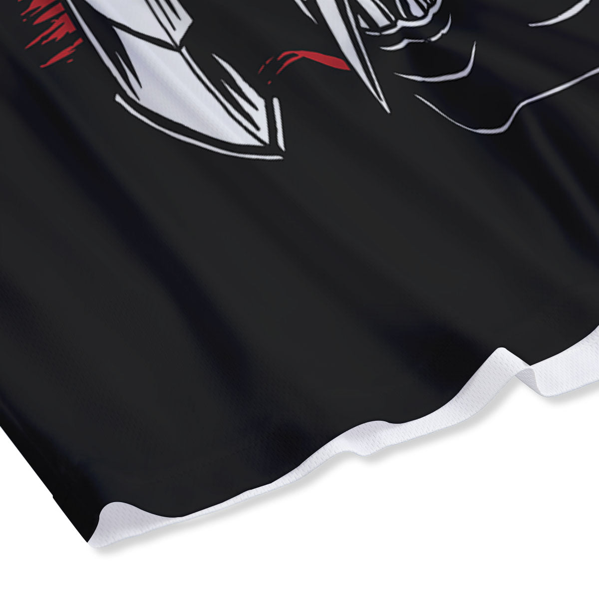 Samurai Mask Old Japanese Print Mesh Shorts