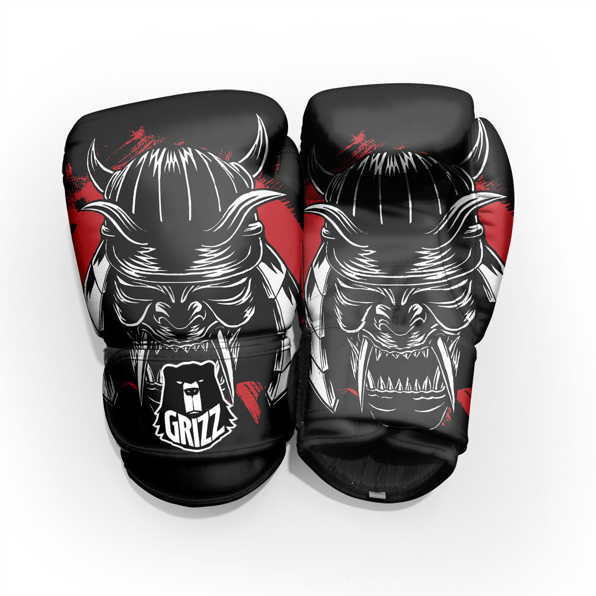 Samurai Mask Old Japanese Print Pro Boxing Glove