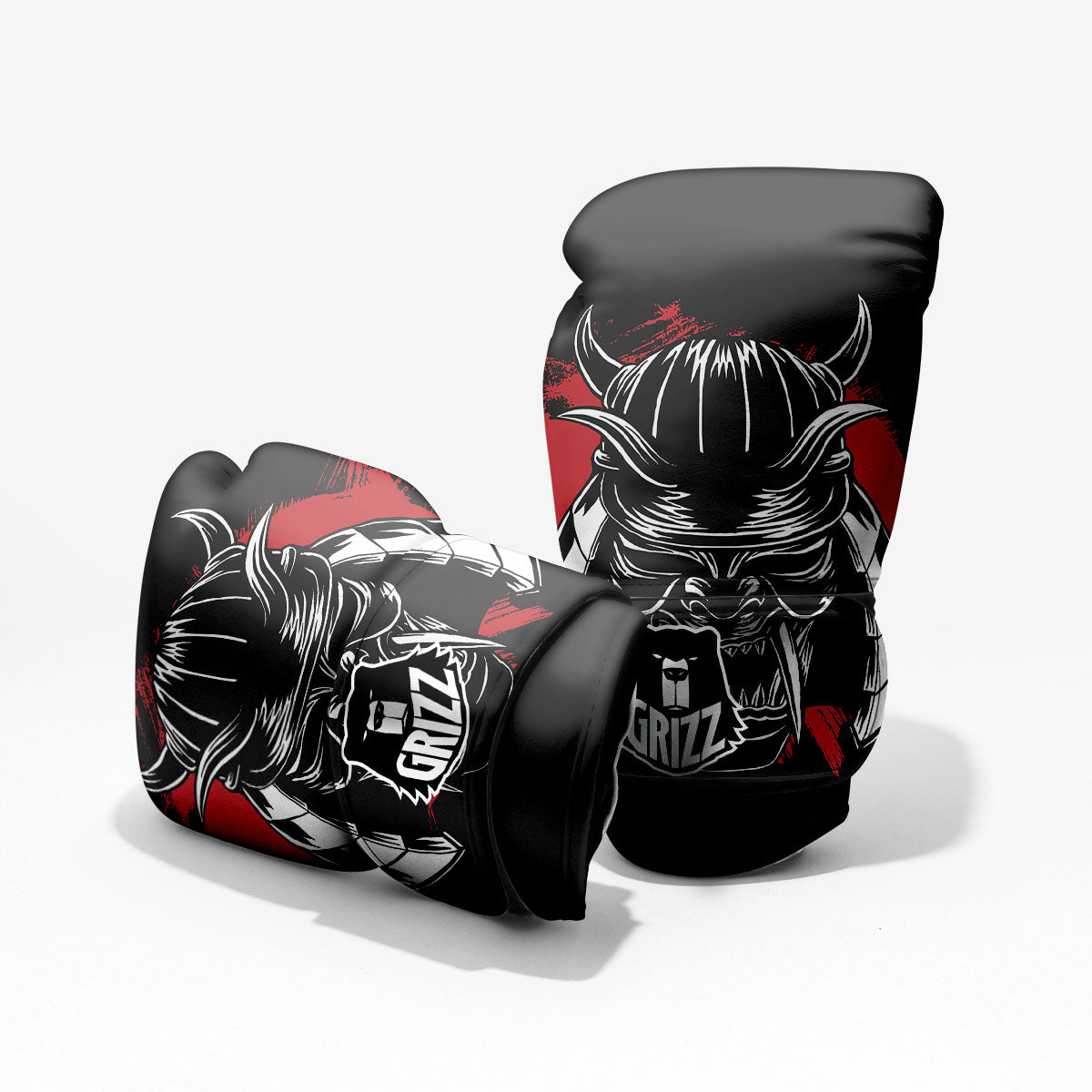 Samurai Mask Old Japanese Print Pro Boxing Glove