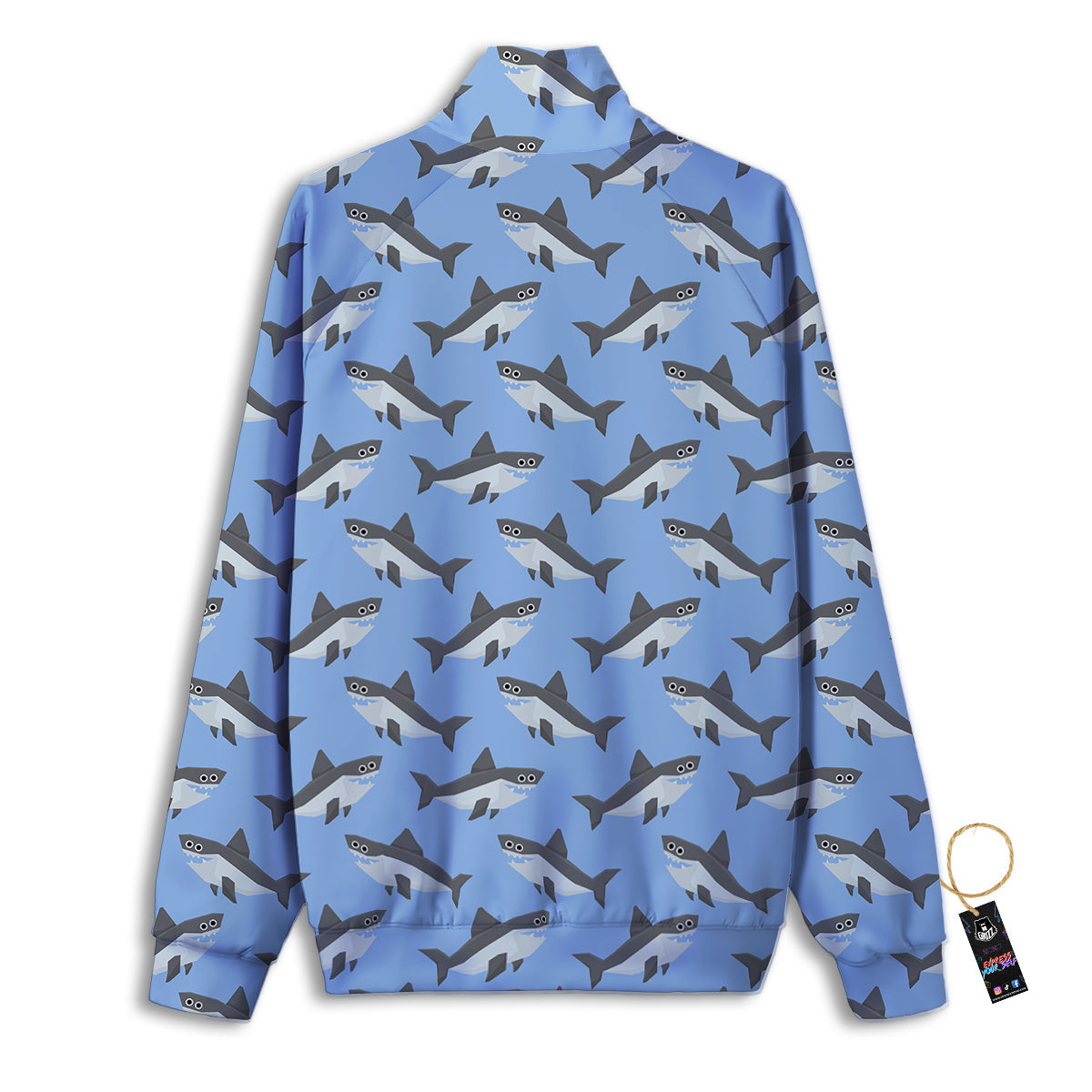 Samurai Mask Silver Print Track Jacket-grizzshop