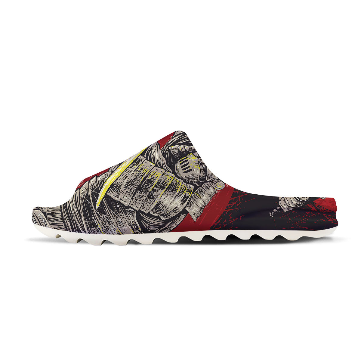 Samurai Red Moon Print Sandals-grizzshop