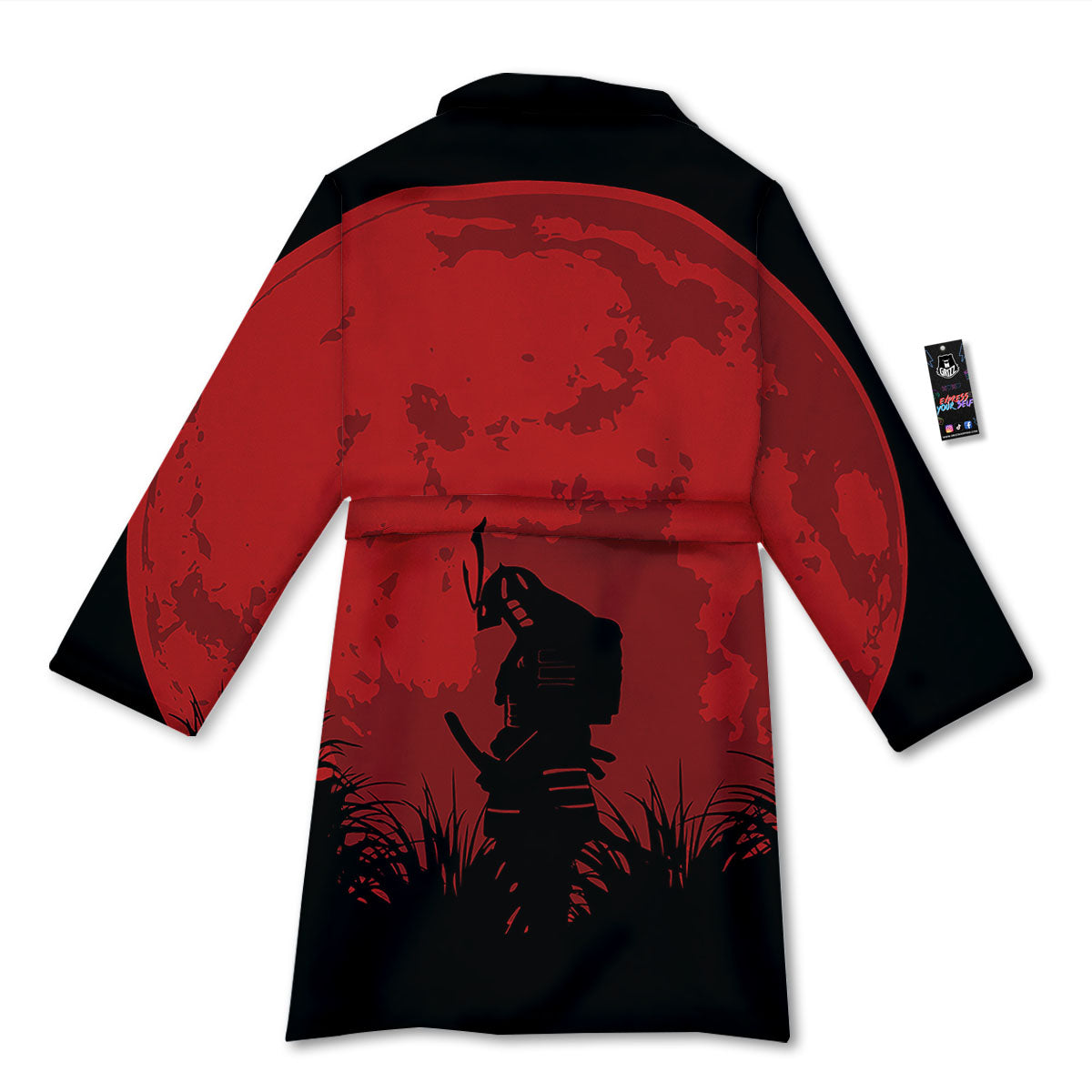 Samurai Red Sun Print Bathrobe-grizzshop