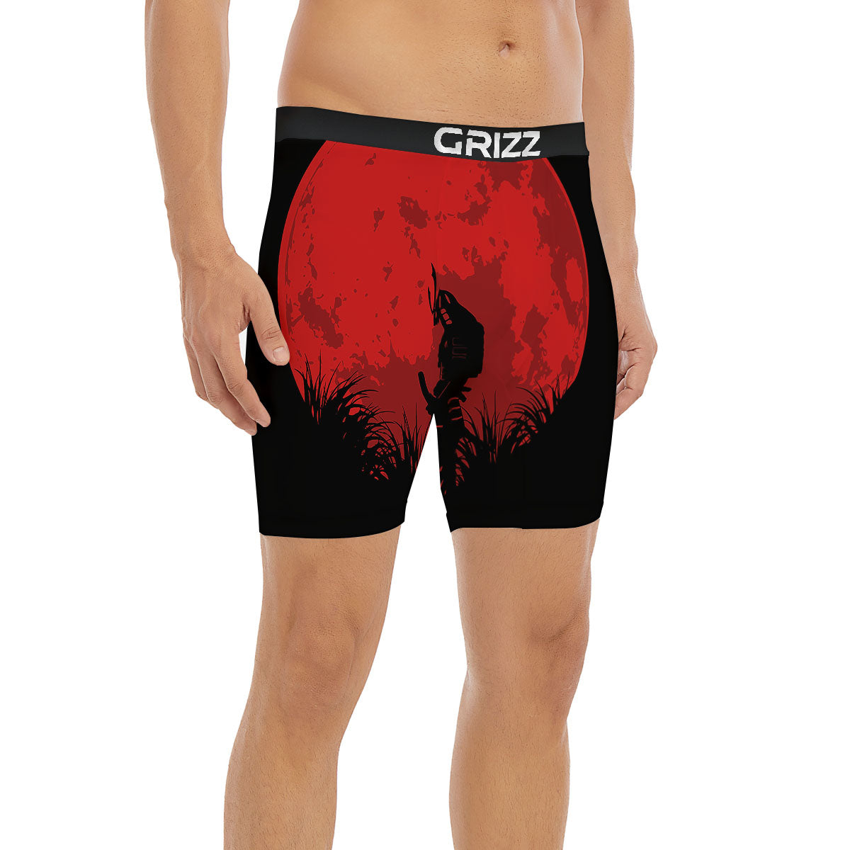 Samurai Red Sun Print Boxer Briefs-grizzshop