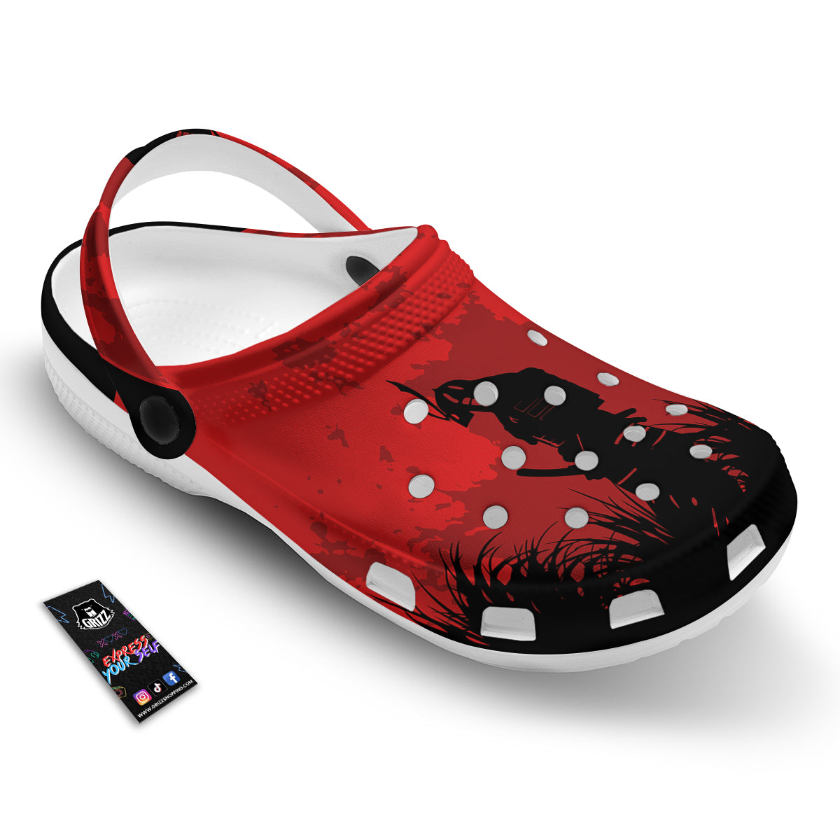 Samurai Red Sun Print Clog-grizzshop