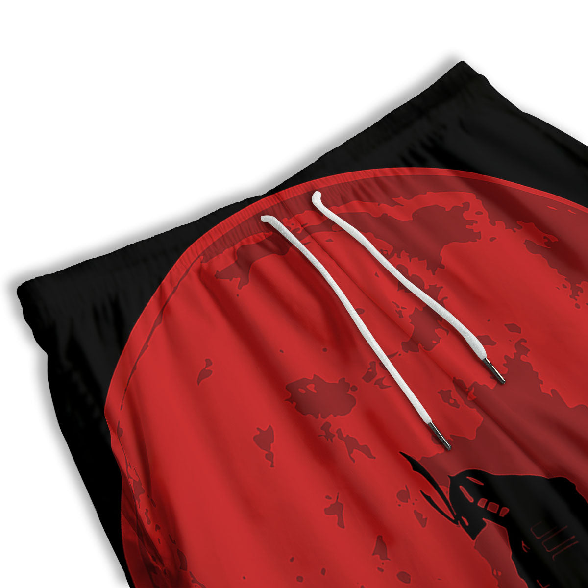 Samurai Red Sun Print Men's Athletic Shorts