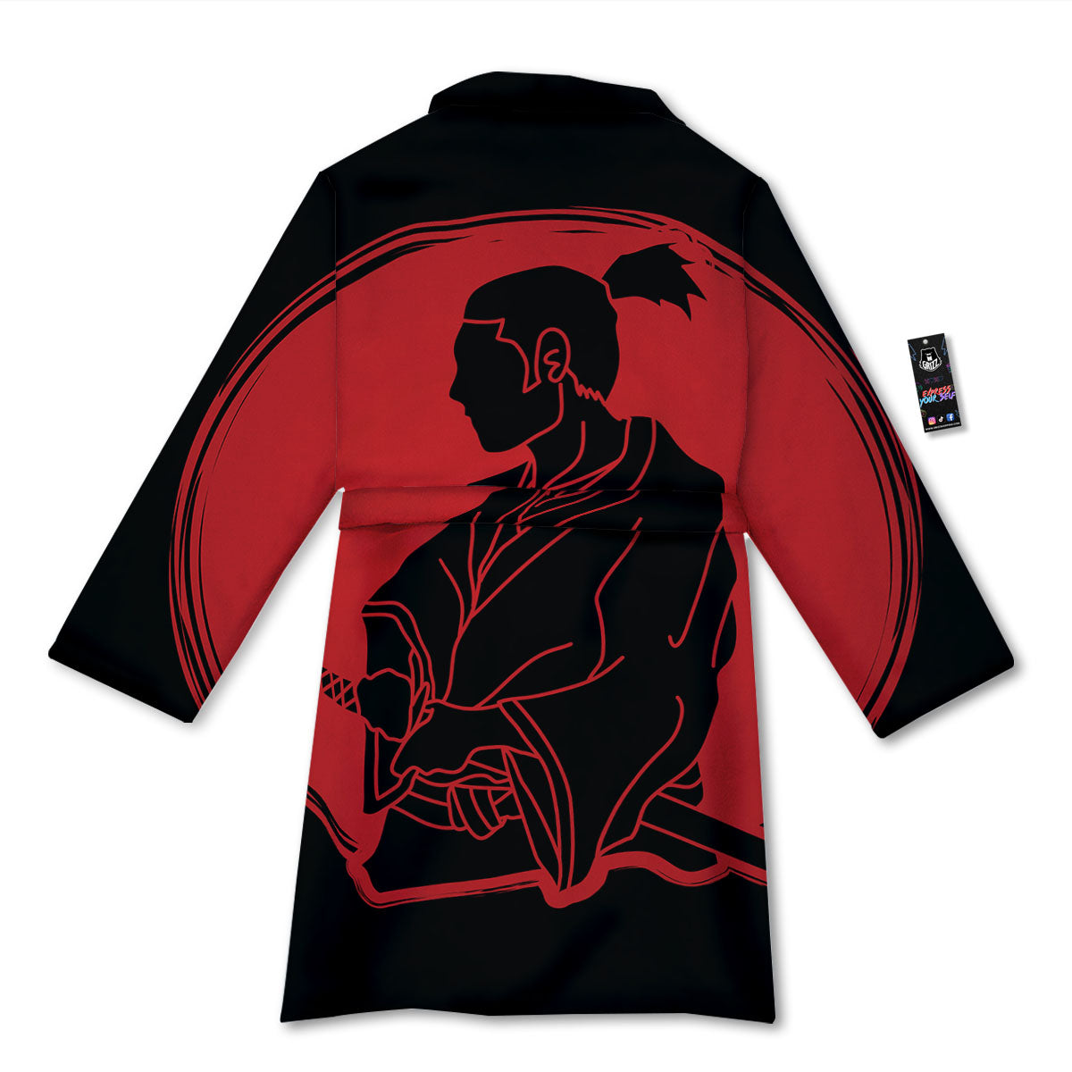 Samurai Red Sunset Print Bathrobe-grizzshop