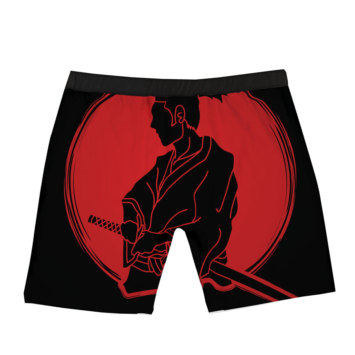 Samurai Red Sunset Print Boxer Briefs-grizzshop