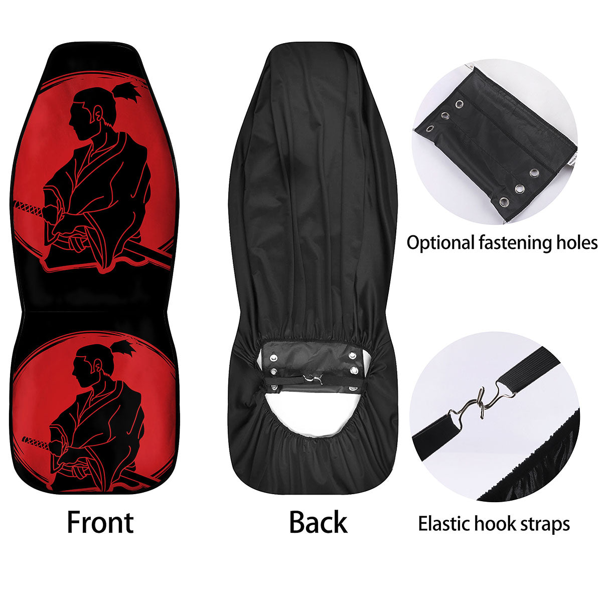 Samurai Red Sunset Print Car Seat Covers-grizzshop