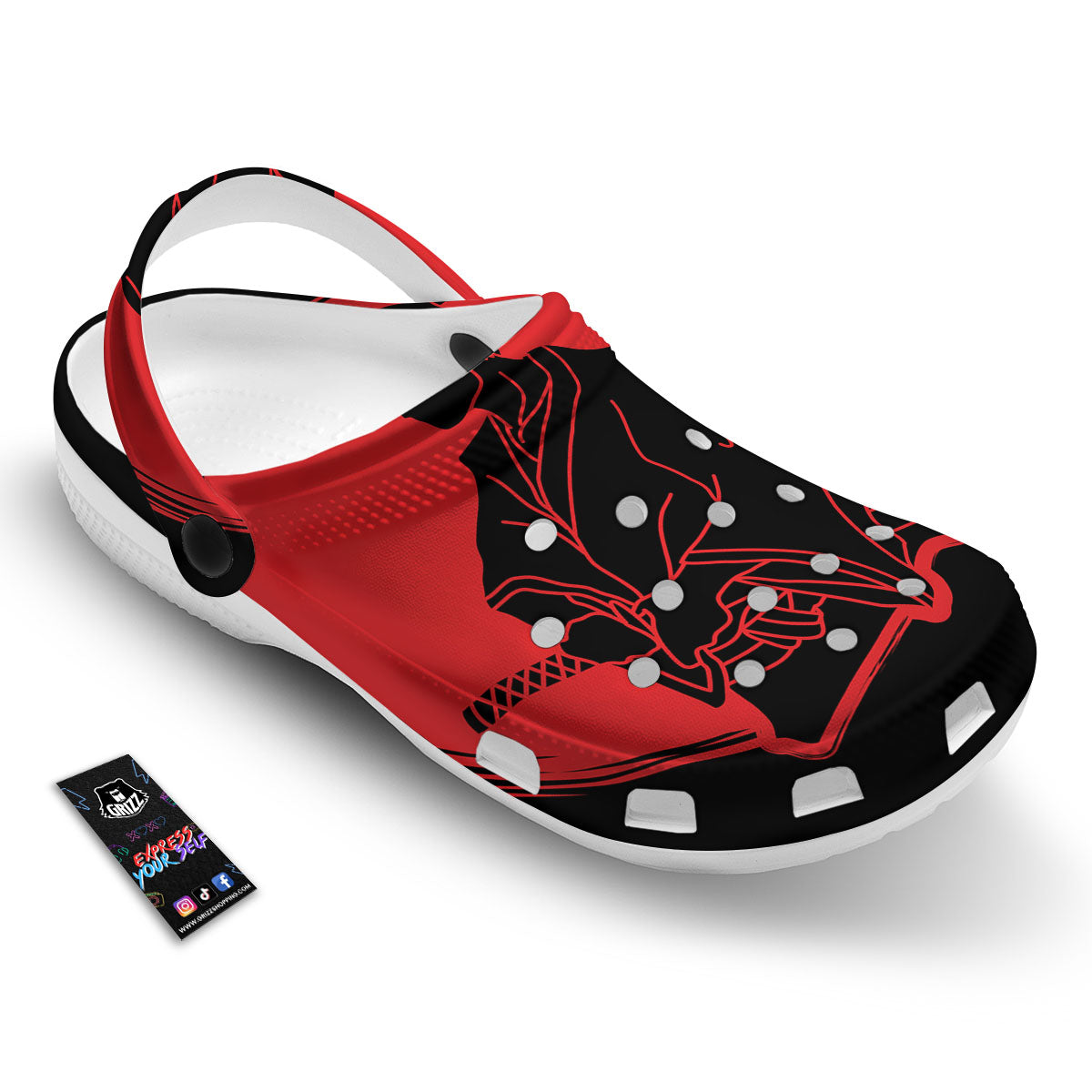 Samurai Red Sunset Print Clog-grizzshop