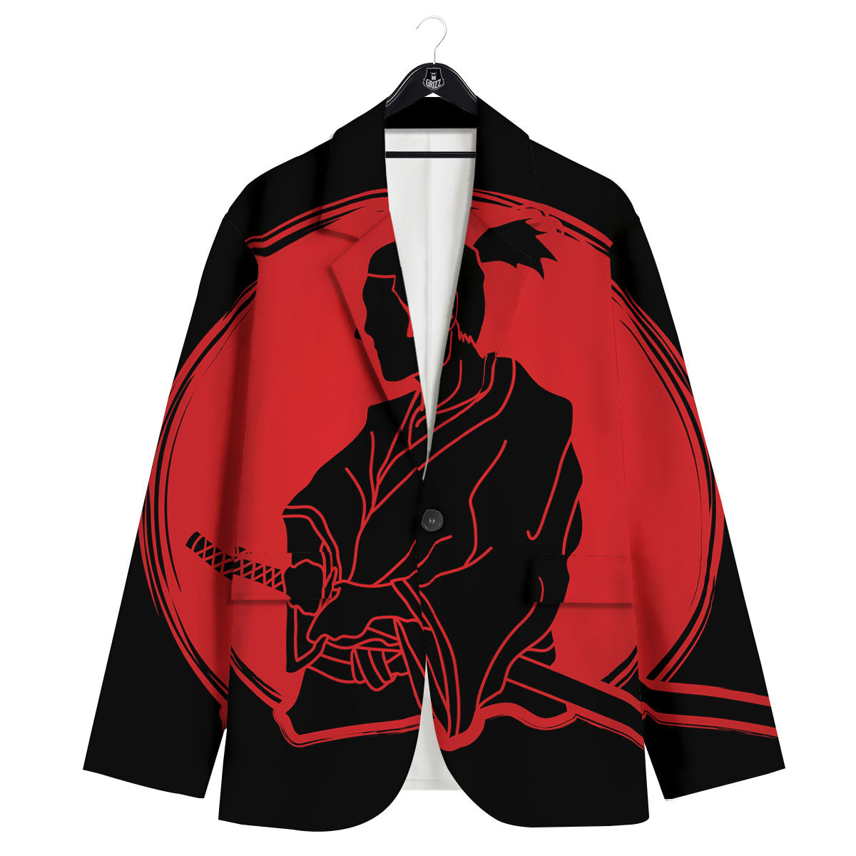 Samurai Red Sunset Print Men's Sport Coat-grizzshop