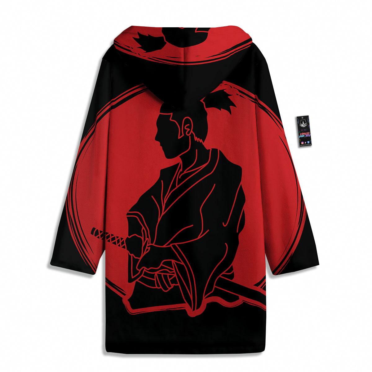 Samurai Red Sunset Print Men's Windbreaker Jacket-grizzshop