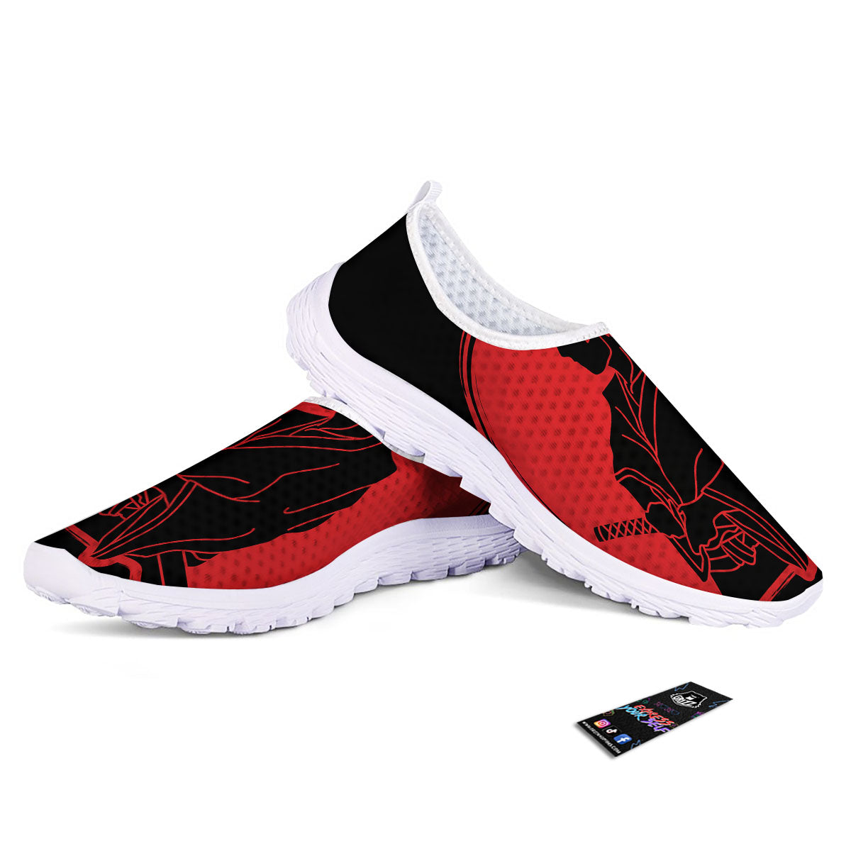 Samurai Red Sunset Print Nurse Shoes-grizzshop
