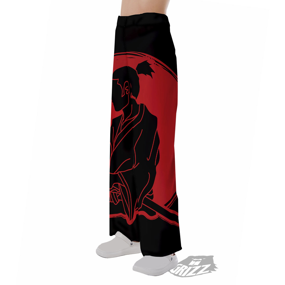 Samurai Red Sunset Print Pajama Pants-grizzshop