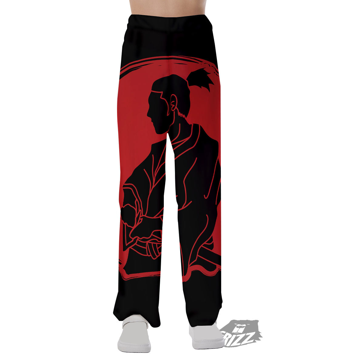 Samurai Red Sunset Print Pajama Pants-grizzshop