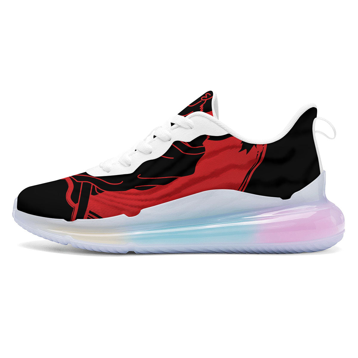 Samurai Red Sunset Print Running Sneakers-grizzshop