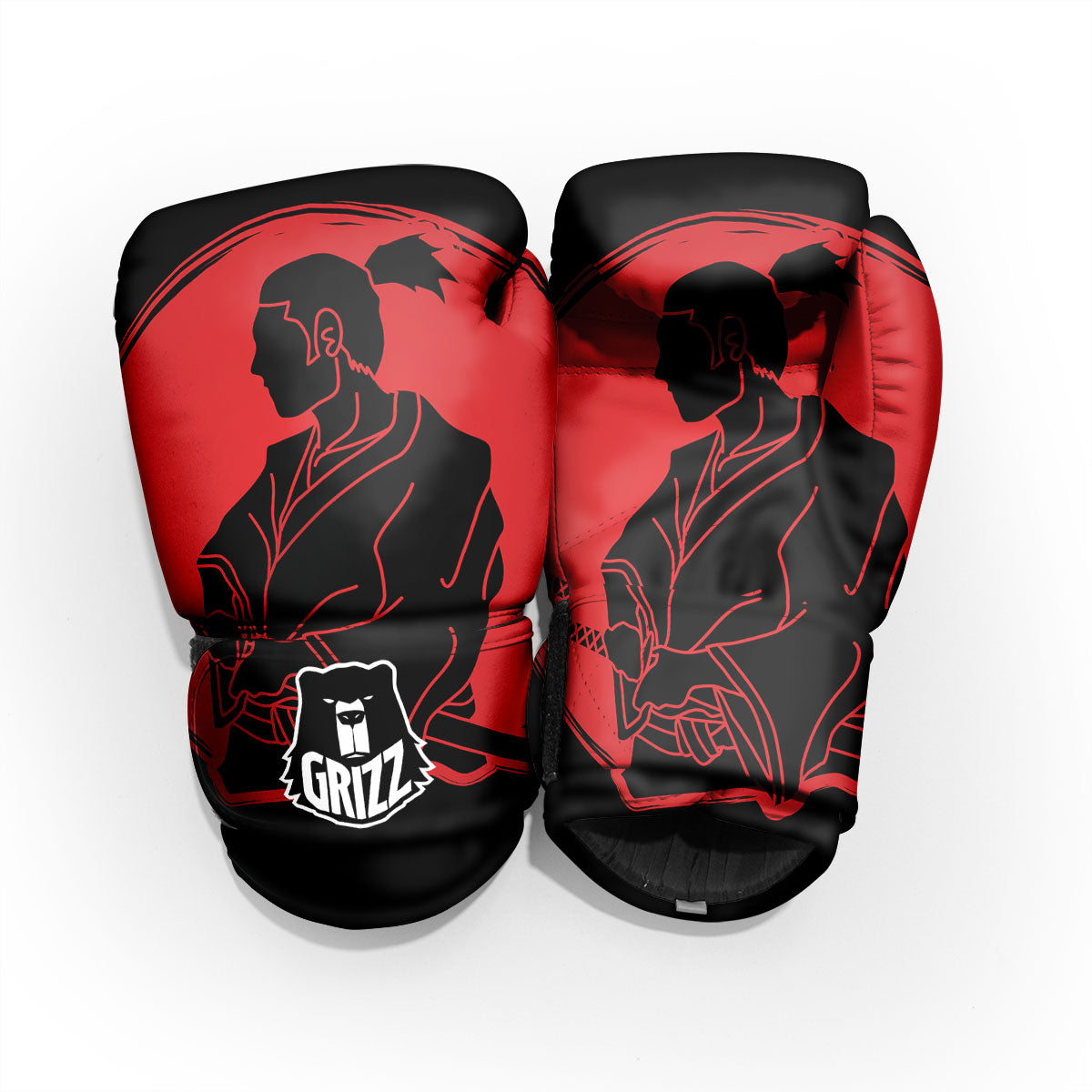 Samurai Red Sunset Print Pro Boxing Glove
