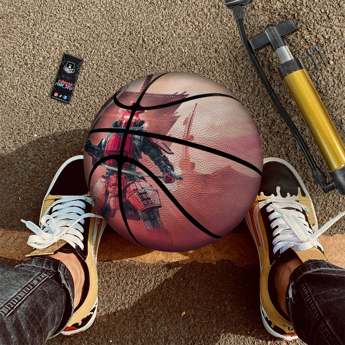 Samurai Robot Print Basketball-grizzshop