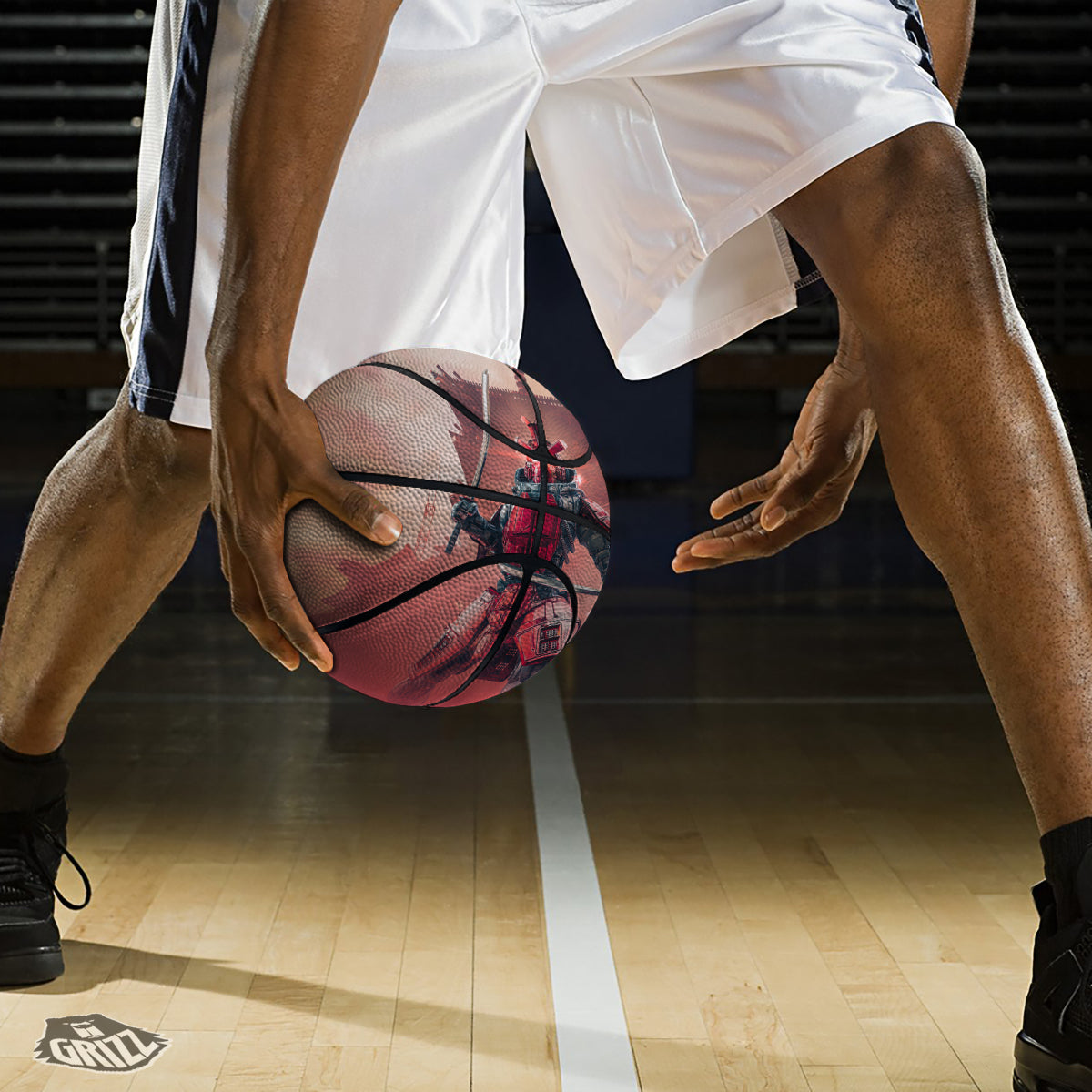 Samurai Robot Print Basketball-grizzshop