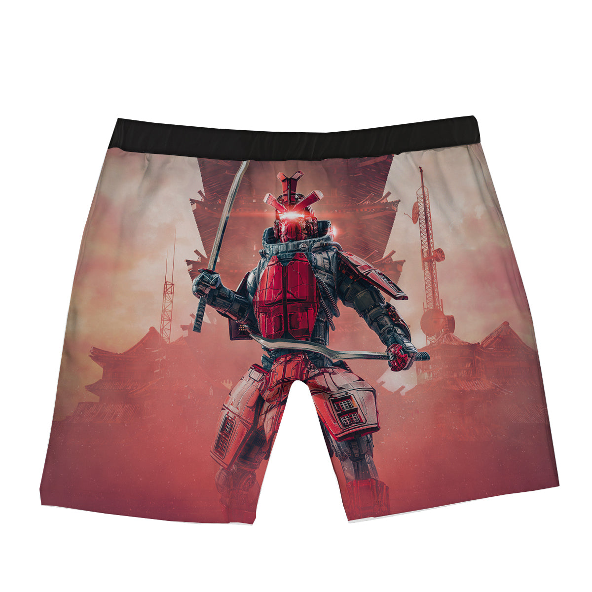 Samurai Robot Print Boxer Briefs-grizzshop