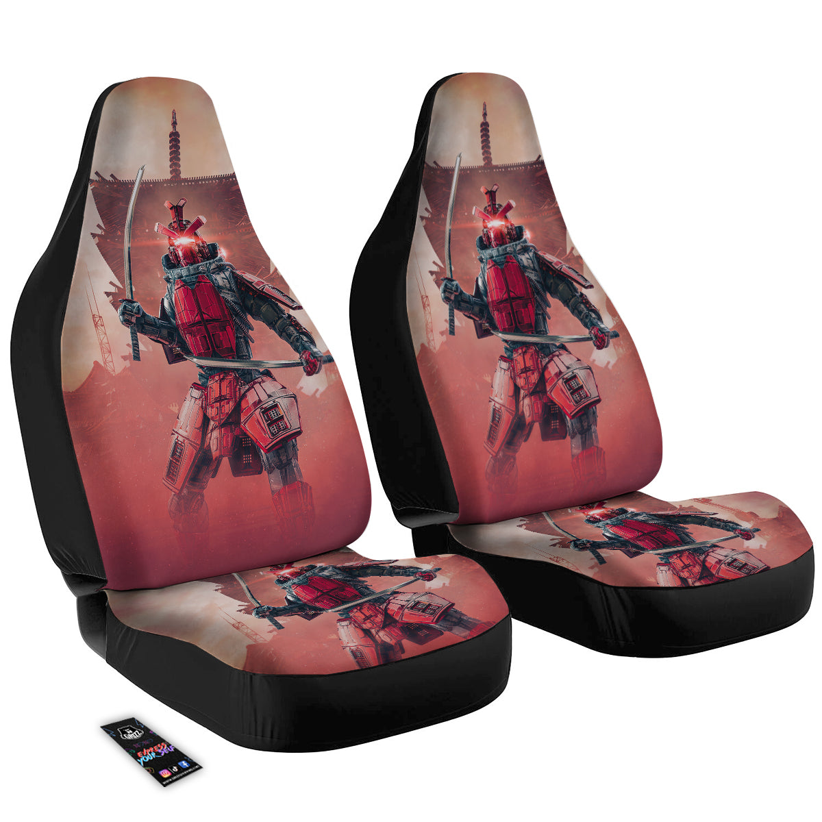 Samurai Robot Print Car Seat Covers-grizzshop