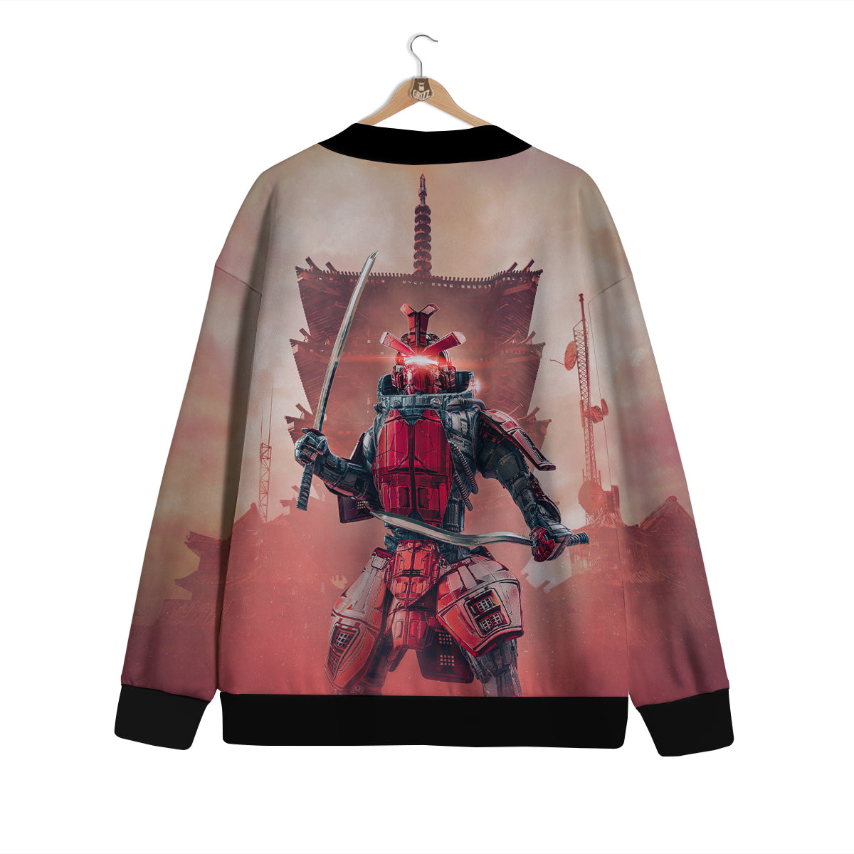 Samurai Robot Print Cardigan-grizzshop