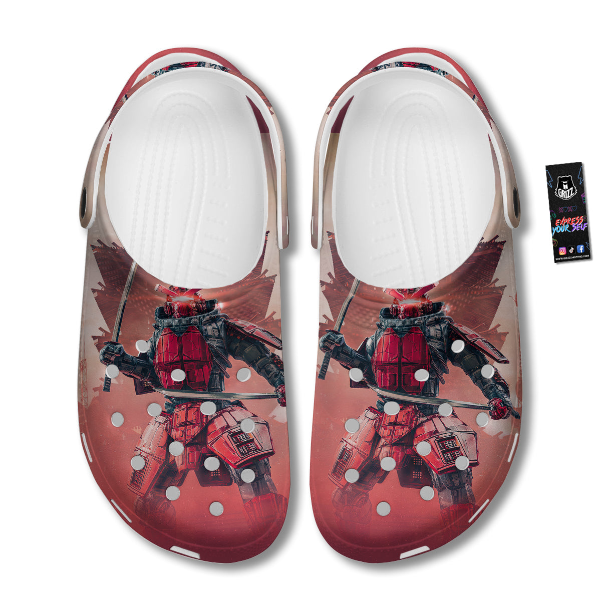 Samurai Robot Print Clog-grizzshop