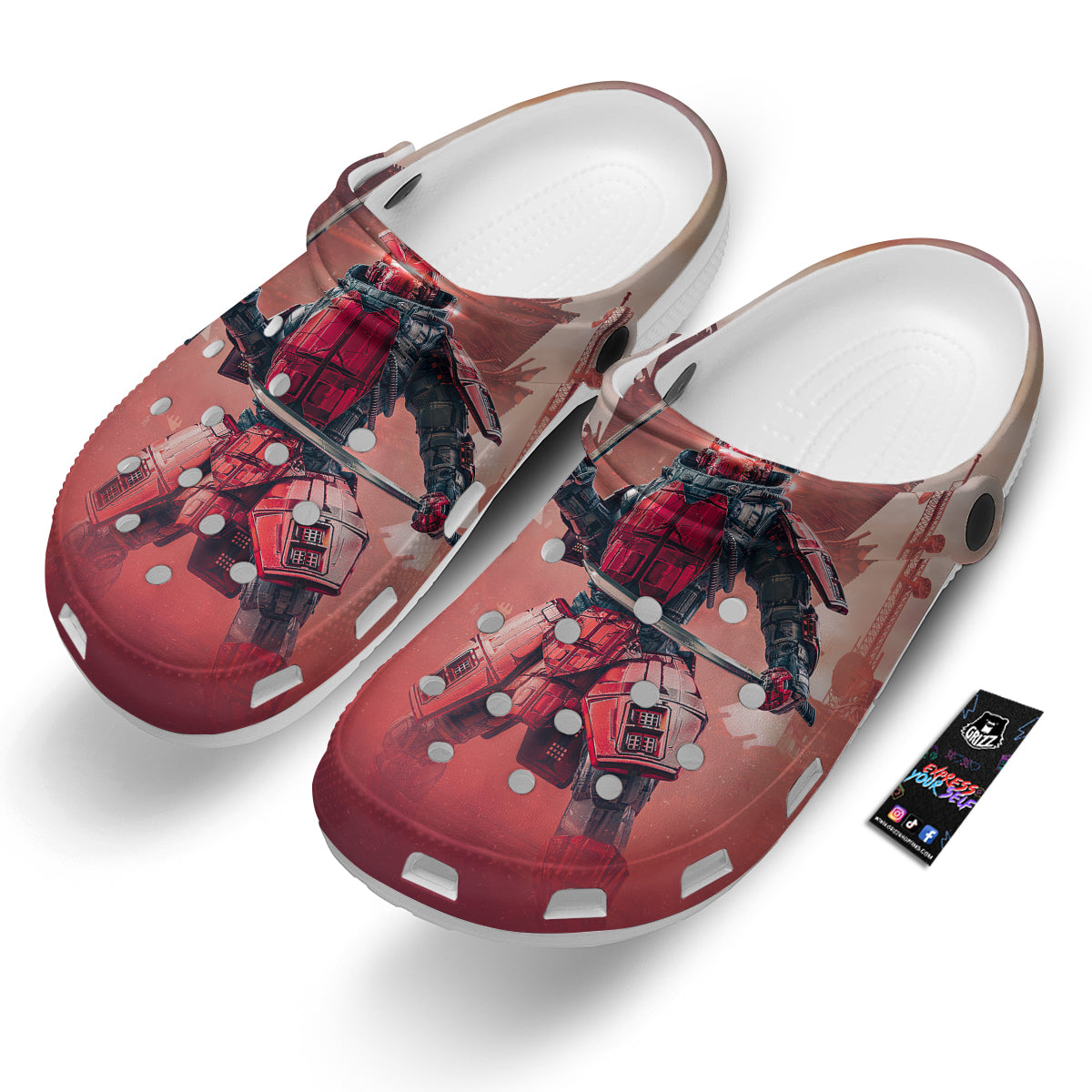 Samurai Robot Print Clog-grizzshop