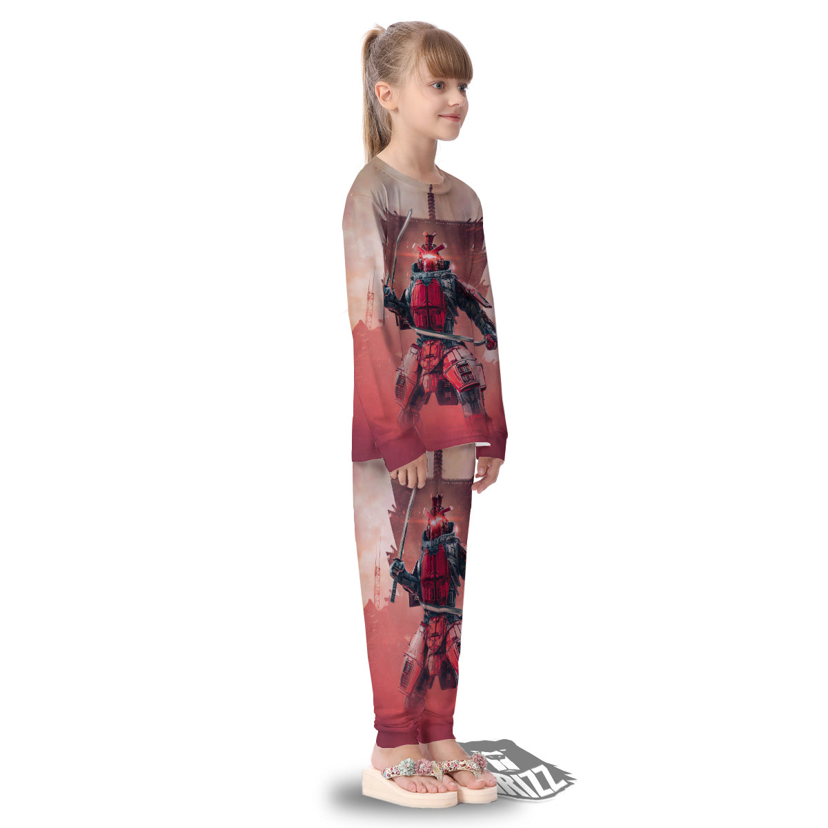Samurai Robot Print Kid's Pajamas-grizzshop